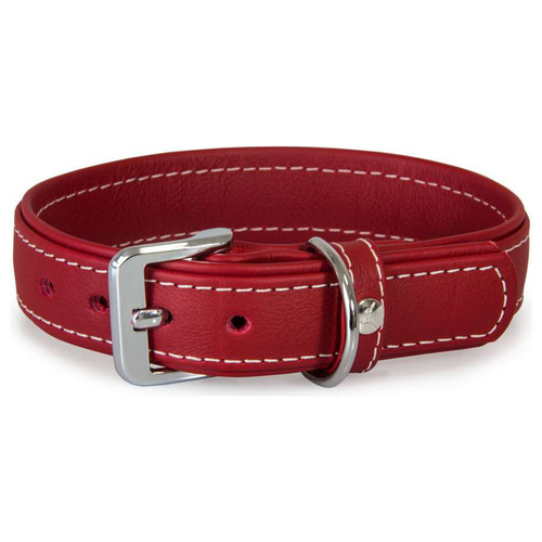 Das Lederband Hundehalsband Barcelona Indian-Red, Länge: 65 cm
