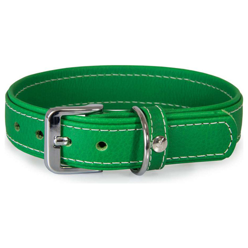 Das Lederband Hundehalsband Barcelona Summer-Green, Länge: 25 cm