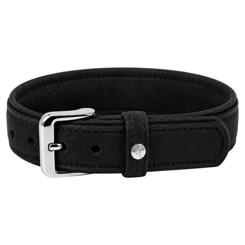 Das Lederband Hundehalsband Boston V2 Black, Länge: 65 cm / Breite: 40 mm