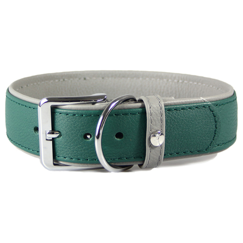 Das Lederband Hundehalsband New York forest/stone, Länge: 55 cm / Breite: 35 mm