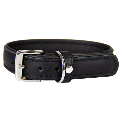 Das Lederband Hundehalsband Vancouver Black/Black, Länge: 75 cm / Breite: 40 mm Das Lederband Hundehalsband Vancouver Black/Black, Länge: 75 cm / Breite: 40 mm