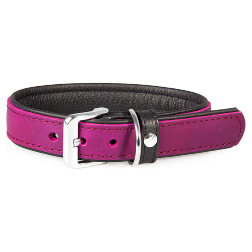 Das Lederband Hundehalsband Vancouver Violet/Black, Länge: 50 cm
