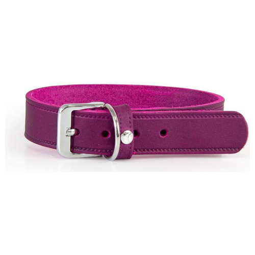 Das Lederband Hundehalsband Weinheim Violet, Länge: 42 cm