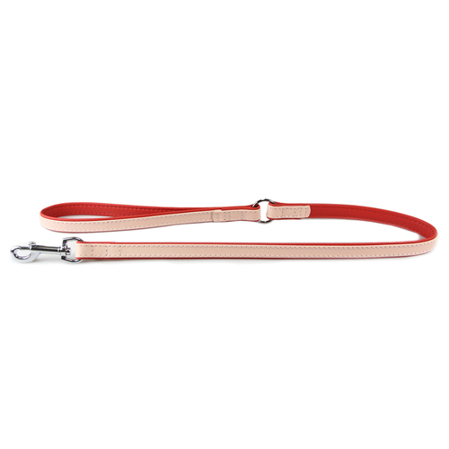 Das Lederband Hundeleine Firenze rosy/rubyred, Länge: 100 cm / Breite: 22 mm