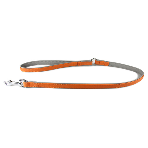 Das Lederband Hundeleine New York orange/stone
