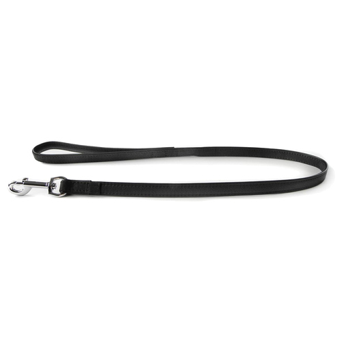 Das Lederband Hundeleine Roma schwarz/schwarz, Länge: 100 cm / Breite: 18 mm