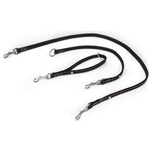 Das Lederband Universal Hundeleine Barcelona Black, Maße: 235 cm / 18 mm