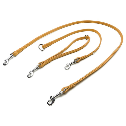 Das Lederband Universal Hundeleine Boston sand/sand, Länge: 235 cm / Breite: 14 mm