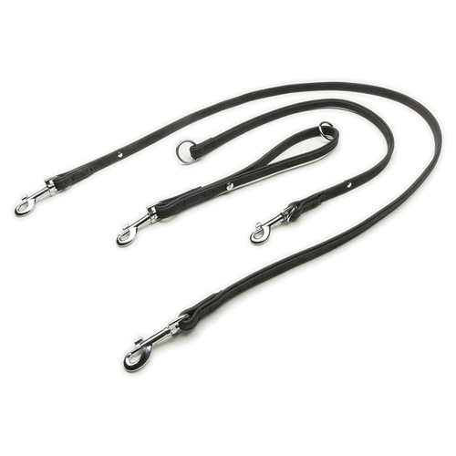 Das Lederband Universal Hundeleine Boston schwarz/schwarz