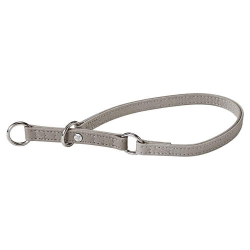 Das Lederband Würger mit Stop Amsterdam grey/grey, Länge: 20 cm / Breite: 20 mm