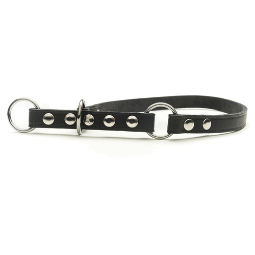 Das Lederband Würger mit Stop Weinheim schwarz, Länge: 50 cm / Breite: 18 mm