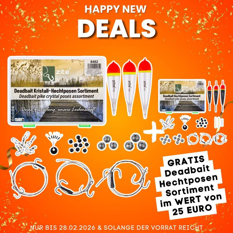 Deadbait Hechtposen Sortimente – Kristall- & Durchlaufposen Stahlvorfächer & Tackleboxen