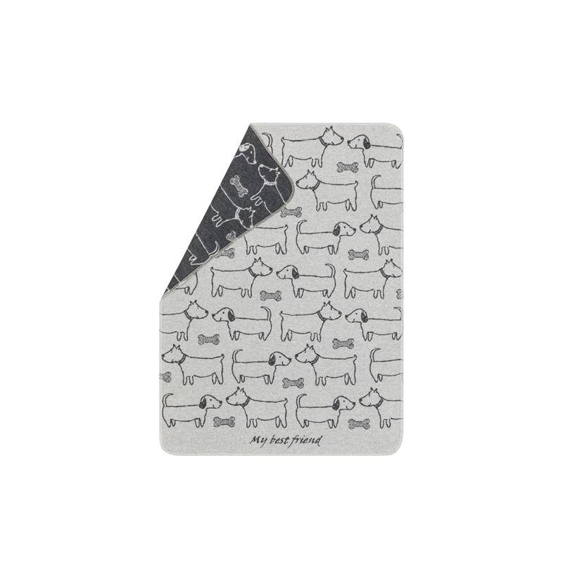 Decke Best Friends Allover in grau 70x90cm