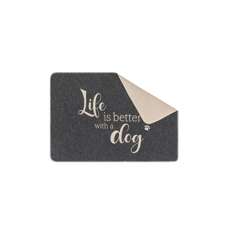 Decke Life is better in anthrazit 70x90cm