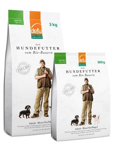 Defu Trockenfutter für Hunde BIO Mini Geflügel Adult - 3kg