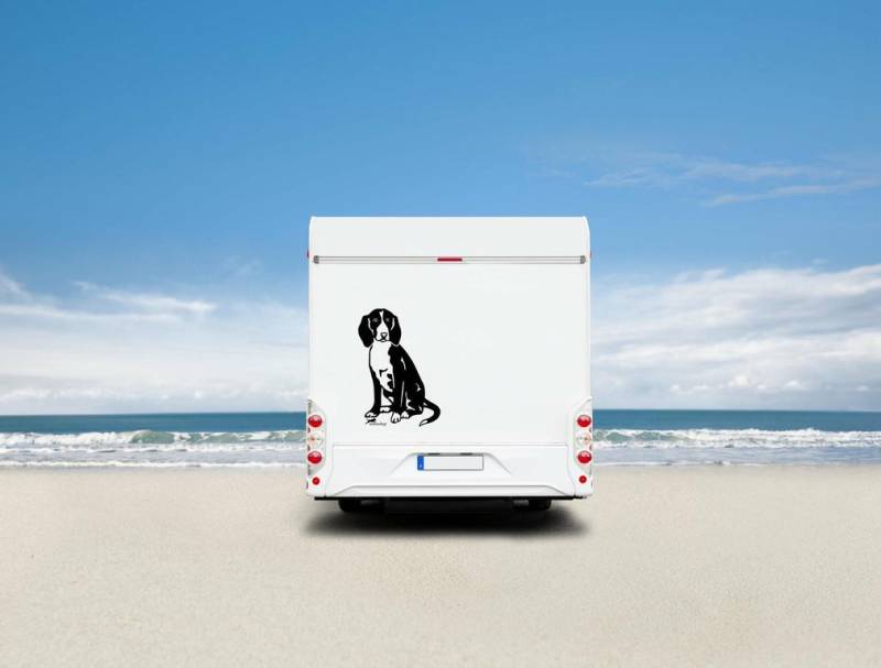 Deutsche Bracke Auto Wohnmobil Aufkleber I Wandtattoo - H50cm / Weiß