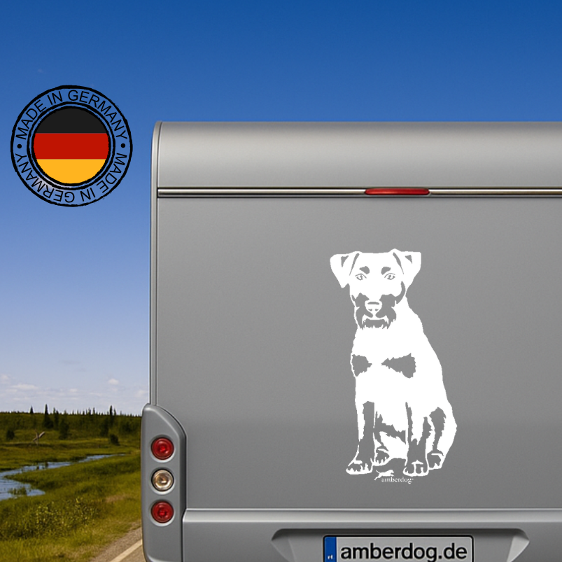 Deutscher Jagdterrier Aufkleber Auto, Wohnmobil & Wandtattoo - H30cm / Schwarz