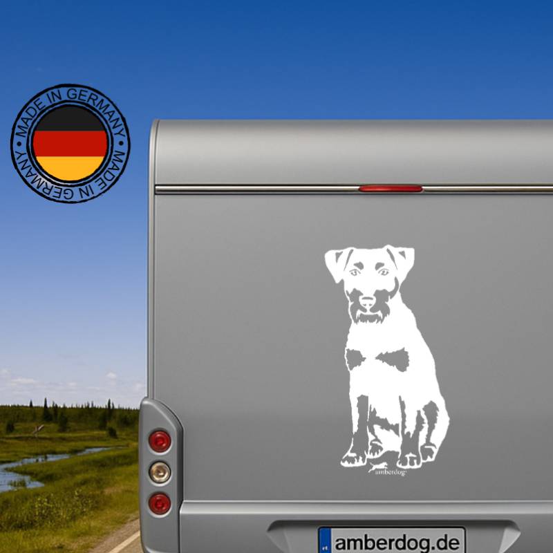 Deutscher Jagdterrier Aufkleber Auto, Wohnmobil & Wandtattoo - H30cm / Schwarz
