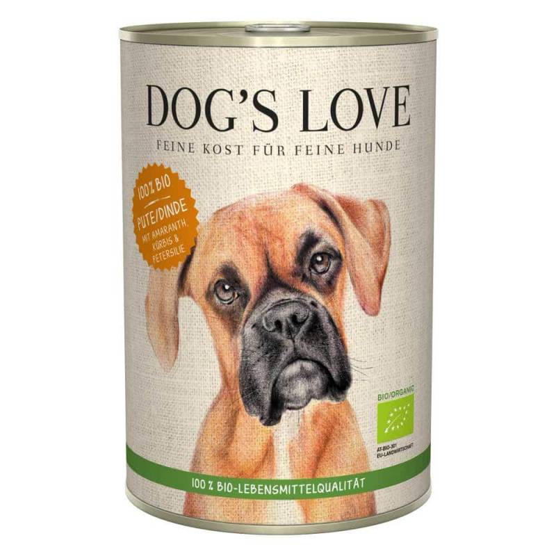 Dog' s Love Bio Nassfutter für Hunde Pute - Sparpaket: 12 x 400g