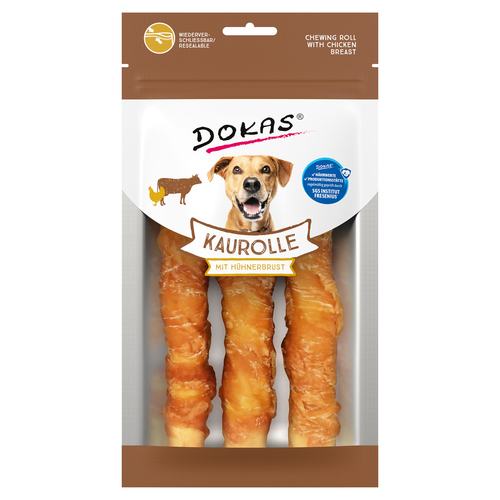 Dokas Kaurolle mit Hühnerbrust Medium 150 g - 6 Stück / Sparpaket