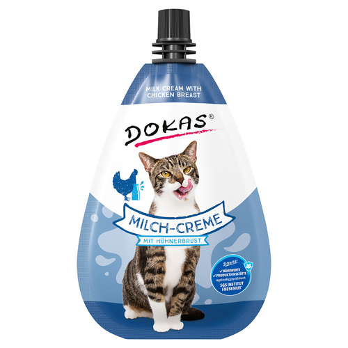 Dokas Milch-Creme mit Hühnerbrust 80 g - 8 Stück / Sparpaket