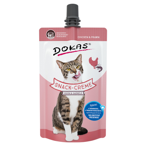 Dokas Snack-Creme Huhn & Garnele 90 g - 14 Stück / Sparpaket