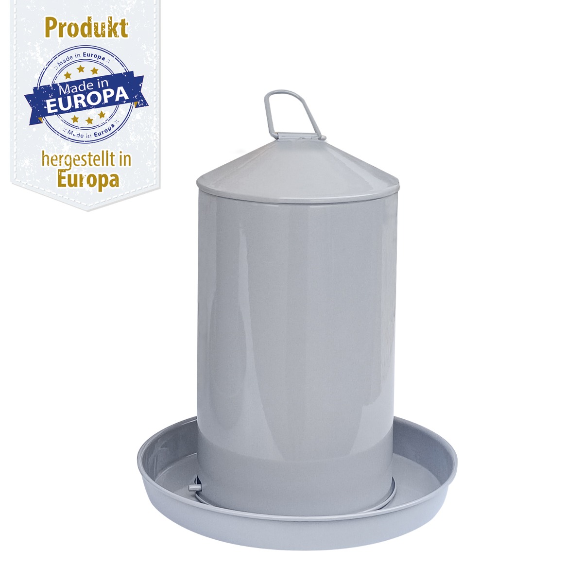 Doppelmanteltränke aus Metall - kunststoffbeschichtet - 4 Liter - Geflügeltränke - Hühner Tränke
