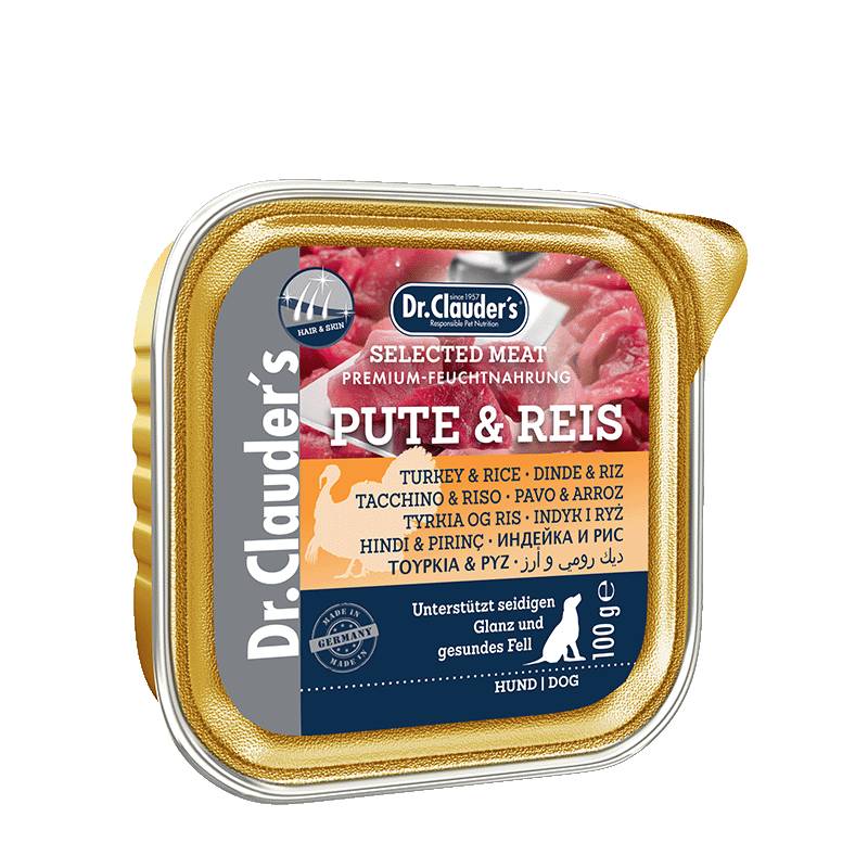 Dr Clauder Nassfutter für Hund Selected Meat Schälchen Pute und Reis 30 x 100g Dr Clauder Nassfutter für Hund Selected Meat Schälchen Pute und Reis 30 x 100g