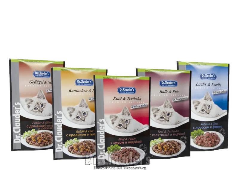 Dr Clauder Nassfutter für Katze High Premium Standbeutel 100g - Sparpaket: 20 x 100g, Geflügel
