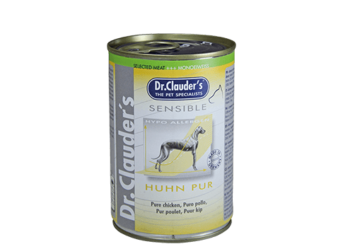 Dr Clauder Nassfutter für sensible Hunde Selected Meat pur 7 leckere Sorten 6 x 400g - Huhn, Sparpaket: 6 x 400g