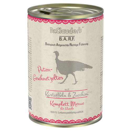 Dr. Clauders BARF Komplettmenue Putengeschnetzeltes 400 g
