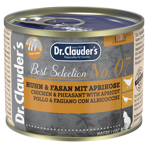Dr. Clauders Best Selection Adult No. 7 Huhn & Fasan mit Aprikose 200 g Dr. Clauders Best Selection Adult No. 7 Huhn & Fasan mit Aprikose 200 g