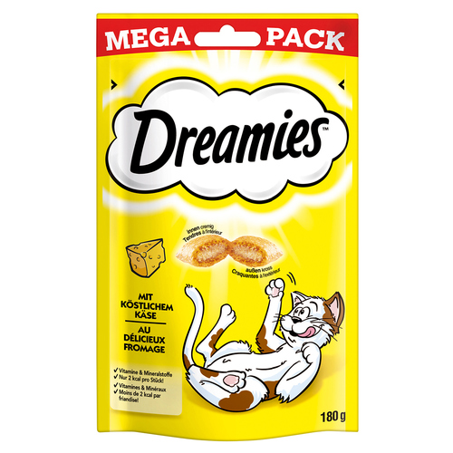 Dreamies Mega Pack mit köstlichem Käse 180 g - 4 Stück Dreamies Mega Pack mit köstlichem Käse 180 g - 4 Stück