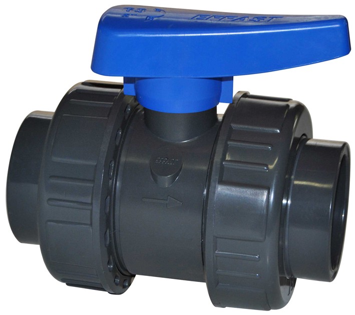 Druck PVC - Kugelhahn 75mm TP (PN16)2x kleben Teichzubehör PVC und Fittings Schwimmbad