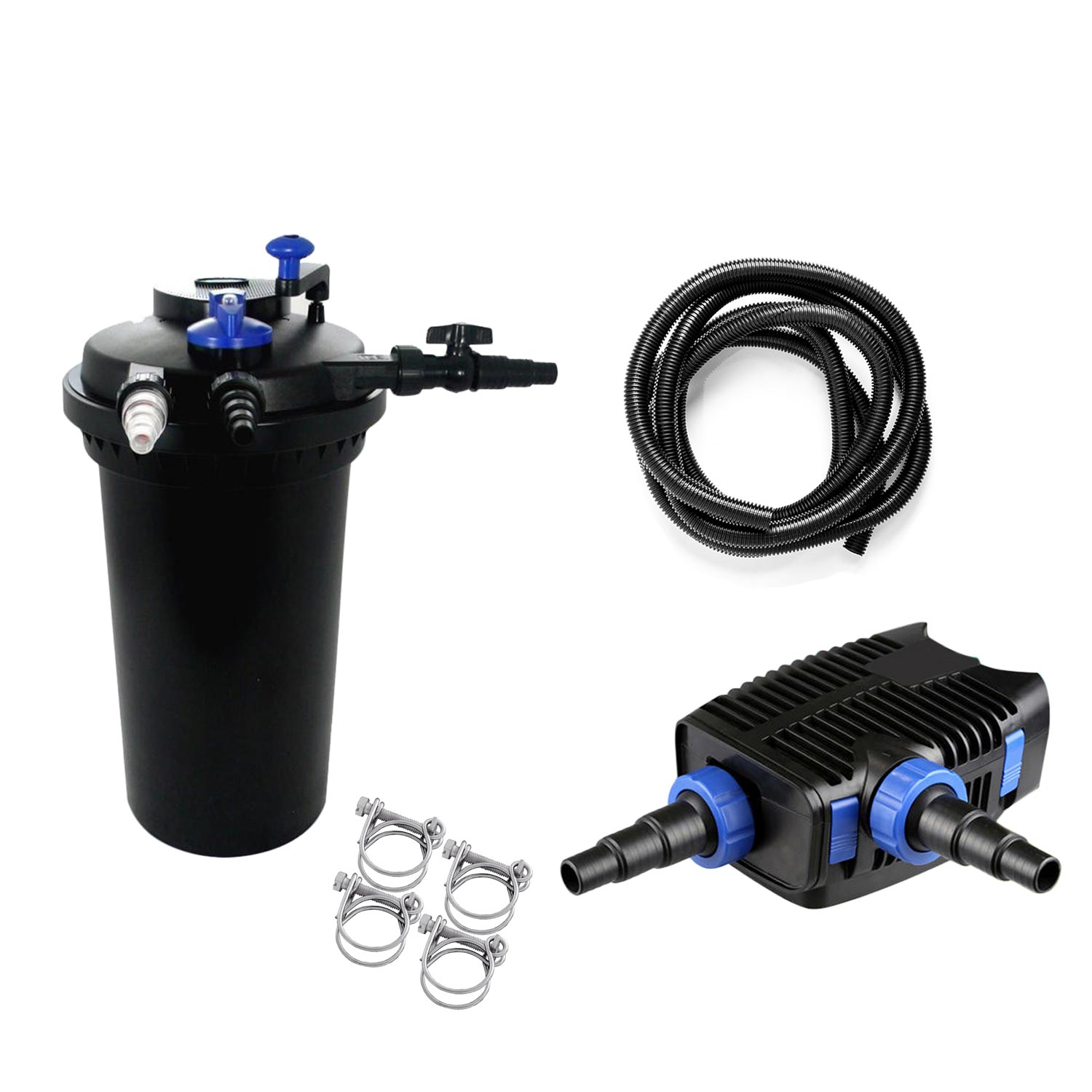 Druckteichfilter Set CPF 15.000 mit 30W Eco Pumpe 10m Schlauch Nr.4