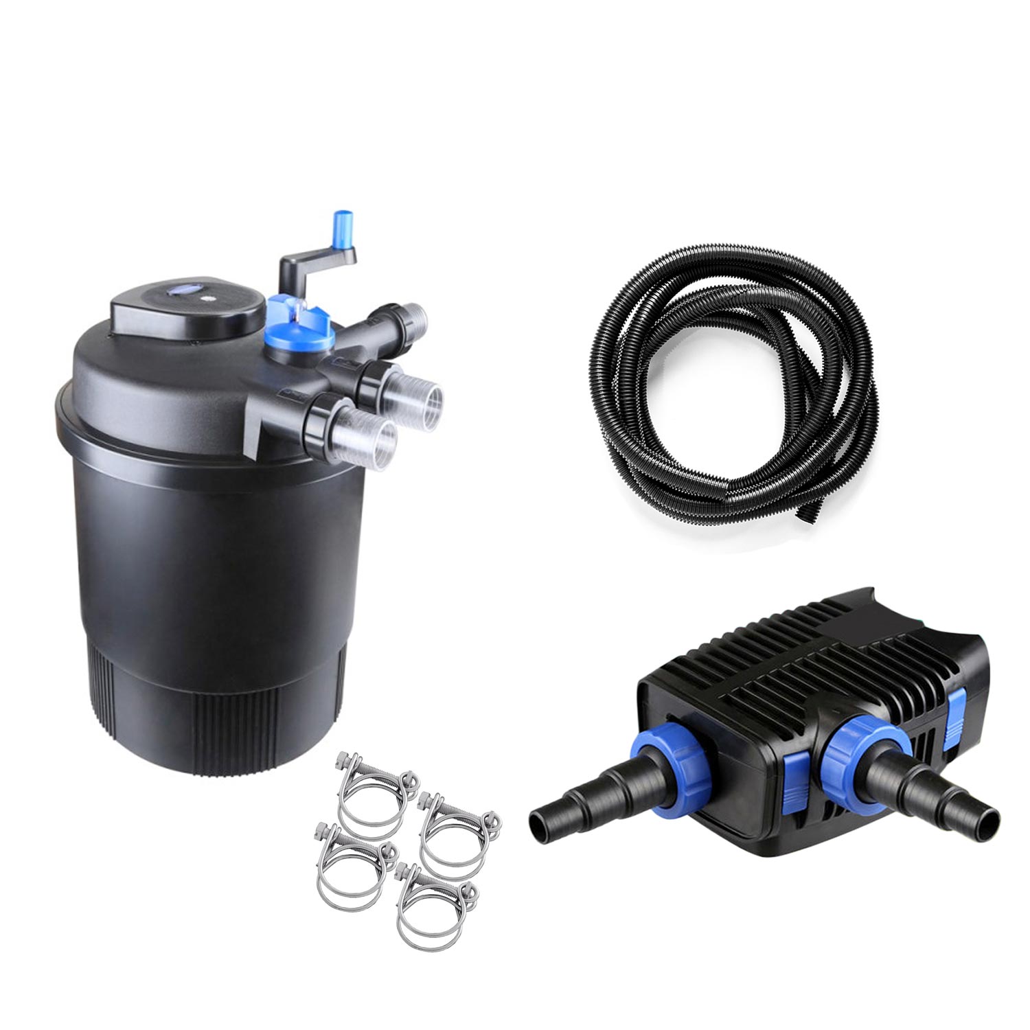 Druckteichfilter Set CPF 30.000 mit 70W Eco Pumpe 10m Schlauch Nr.6