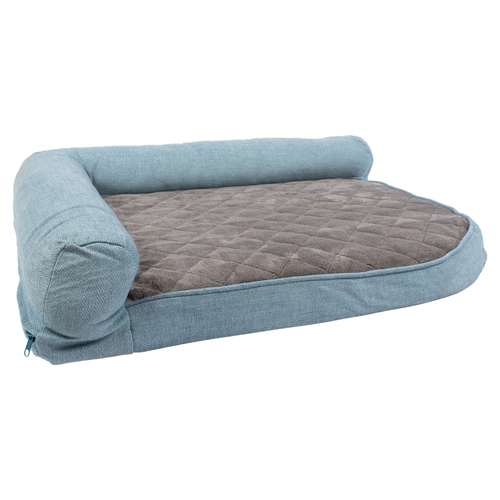 Duvo+ Bett Foam Tweed Sky blau/schwarz für Katzen, Größe: M