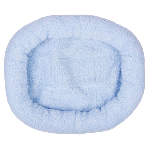 Duvo+ Bett oval Schafsfell blau für Katzen