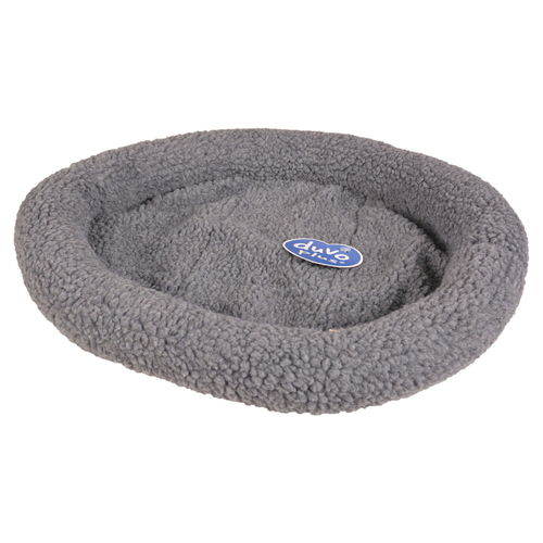 Duvo+ Bett oval Schafsfell grau für Katzen