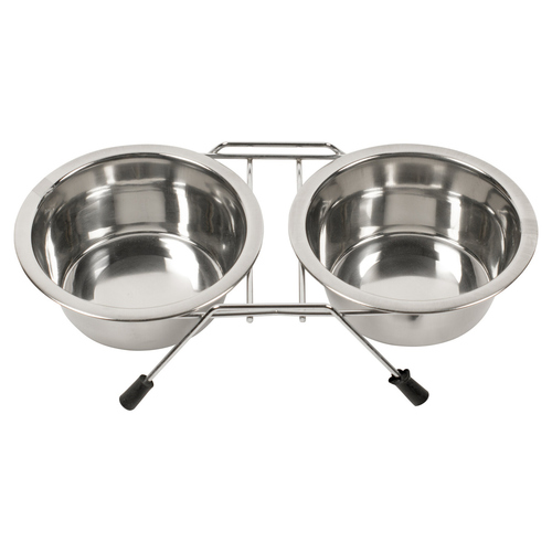 Duvo+ Dinner Set Napfständer + Näpfe für Katzen, Größe: M