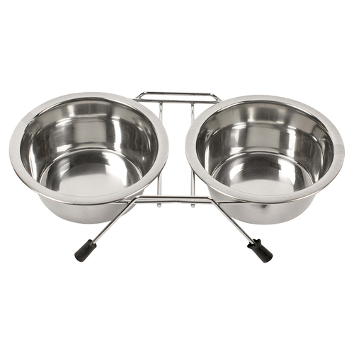 Duvo+ Dinner Set Napfständer und Näpfe silber