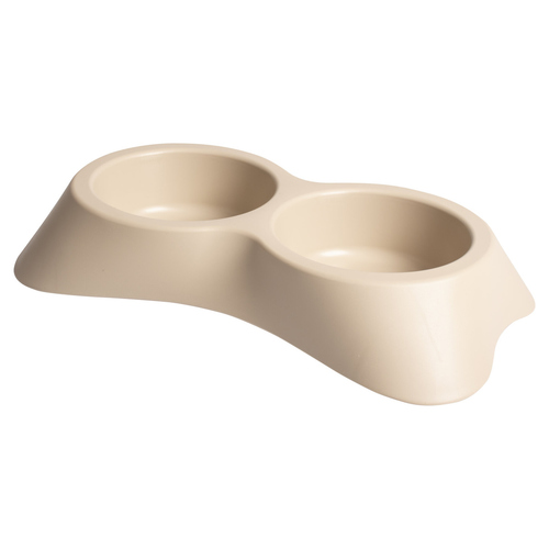 Duvo+ Futternapf Nuvola Doppia mocaccino für Katzen, Maße: 16 x 25 x 4,5 cm