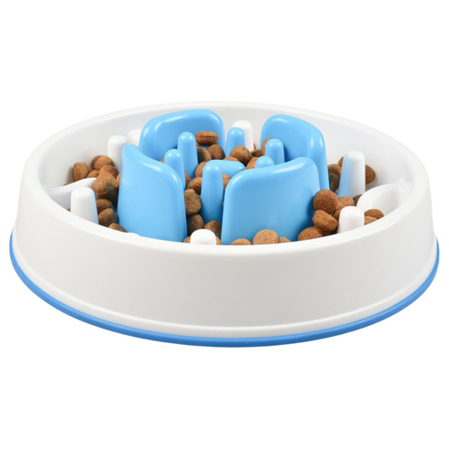 Duvo+ Futternapf Slow Down Feeder weiß/blau für Katzen