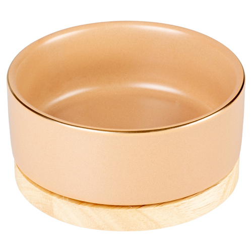 Duvo+ Futternapf Stone Timber rosa für Hunde, Maße: 12,5 x 12,5 x 6 cm