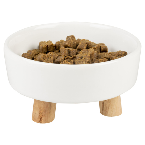 Duvo+ Futternapf Stone Up Timber weiß für Katzen, Fassungsvermögen: 700 ml