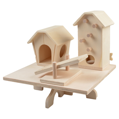 Duvo+ Holzspielplatz mit Häusern braun