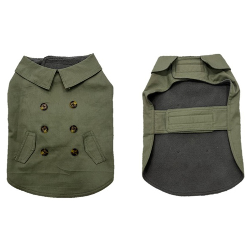 Duvo+ Hundemantel Trenchcoat grün, Größe: XS