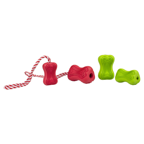 Duvo+ Hundespielzeug Gummi Dental Snack-Knochen grün
