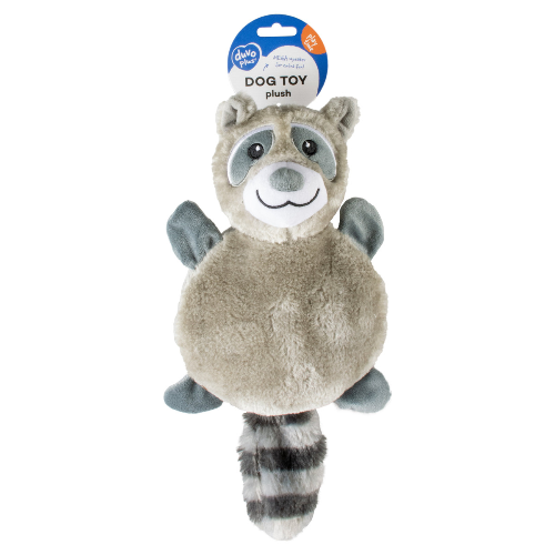 Duvo+ Hundespielzeug Waschbär quietschend aus Plüsch grau