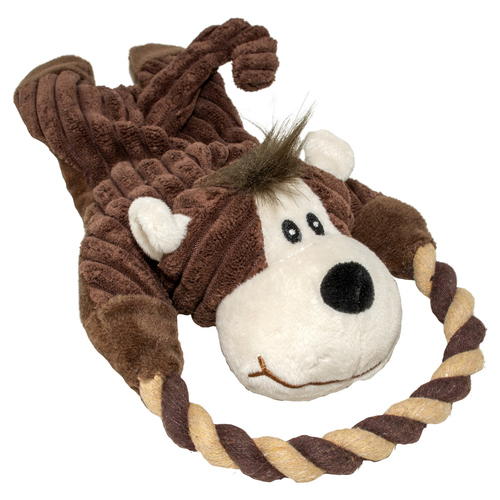 Duvo+ Hundespielzeug Zoo Friends Affe mit Tau braun